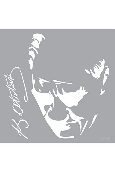 Artikel Atatürk-3 Stencil Boyama Şablonu 30x30 Cm, Duvar Stencil, Fayans Sten...