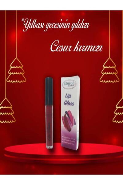 EDWOL Make Up Likit Işıldayan Dolgunlaştırıcı Parlak Lip Gloss Kırmızı Ruj