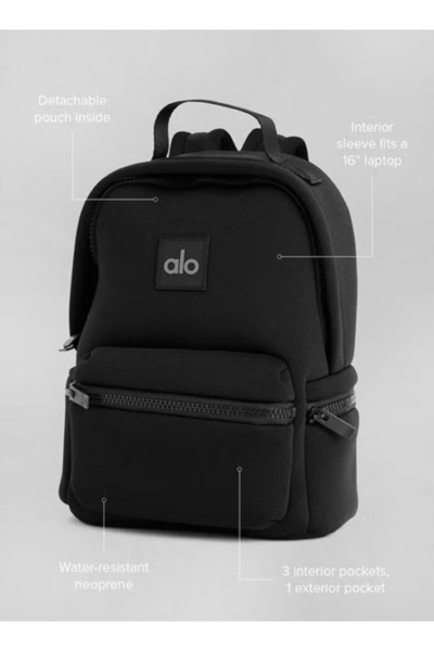 AIO ALO double-shoulder backpack, water-resistant matte black fitness bag