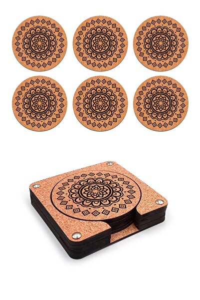 Artikel Wooden Decorative Coasters Set of 6 Printed -3