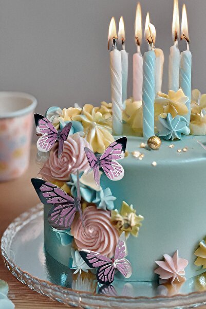 Artikel Gümüş Yaldızlı Kelebek Parti Süsü, Dekorasyon ve Balon Süsleme 48 Adet