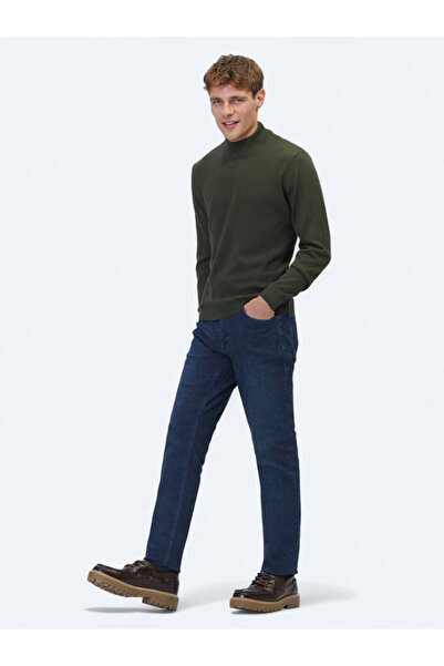 Kip Πλεκτό πουλόβερ από μαλλί ζακάρ με μισό ζιβάγκο χακί