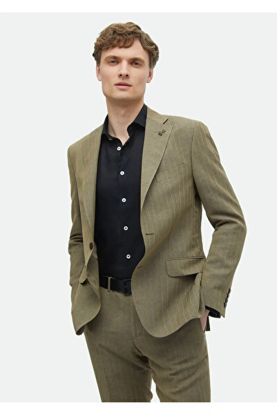 Ramsey Mink Stripe Zeroweight Slim Fit Linen Blend Suit