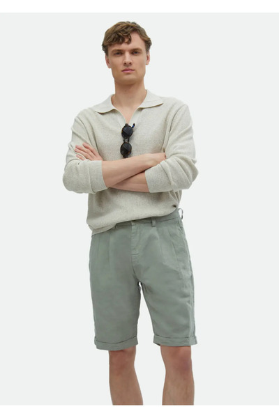 Ramsey Light Green Carrot Fit Bermuda - Casual 100% Cotton