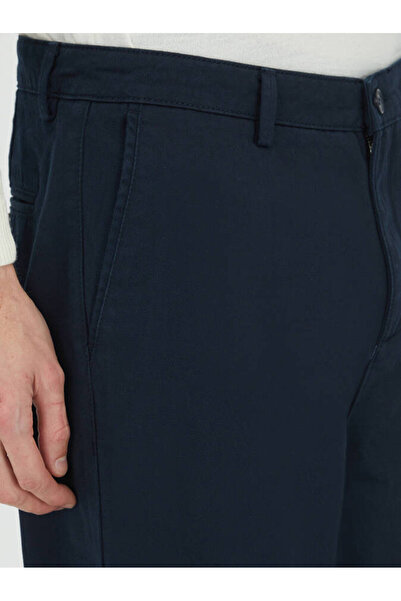 Kip Pantaloni casual din amestec de bumbac, cu țesătură bleumarin, cu potrivire relaxată