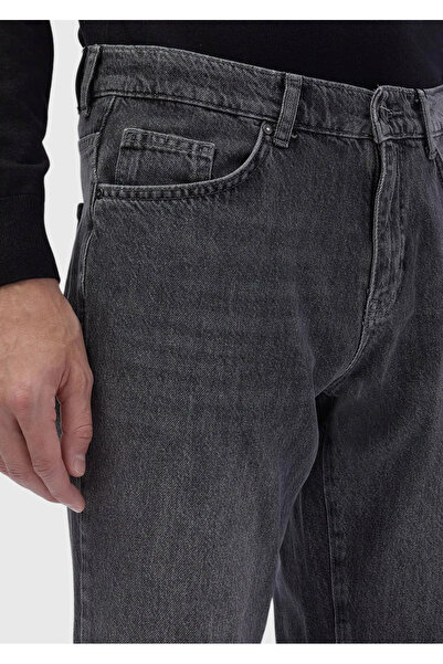 Ramsey Dark Gray Straight Regular Fit Denim 100% Cotton Trousers