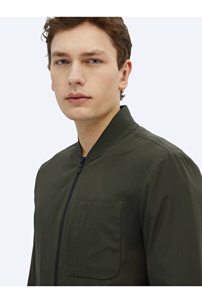 Kip Khaki Regular Fit Micro Gel Fiber Sports Jacket