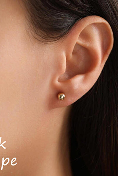 Bayar Gold 14 Ayar Altın Top Tek Küpe