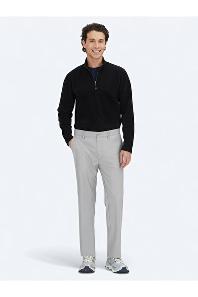 Kip Γκρι ίσιο υφαντό παντελόνι με κανονική εφαρμογή casual