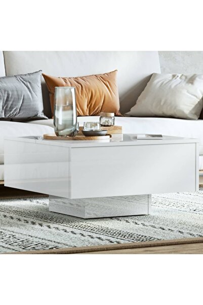 vidaxl Coffee Table High Gloss White 60x60x31.5 cm Engineered Wood