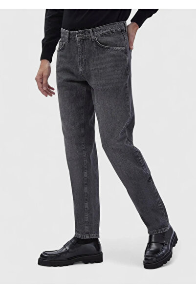 Ramsey Dark Gray Straight Regular Fit Denim 100% Cotton Trousers