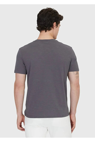 Ramsey Μπλουζάκι Anthracite Plain Crew Neck 100% βαμβάκι