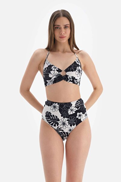 Dagi Черно-бяло долнище с висока талия