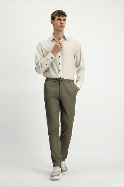 Kiğılı 7 Drop Slim Fit Slim Fit Stretch Fabric Drawstring Jogger Pants with Elastic Waist