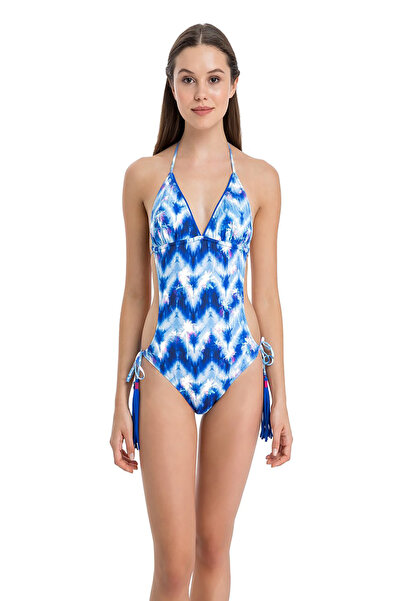 Dagi Saks V-Neck Rope Deed Tasseled Dsenli Mayoquin