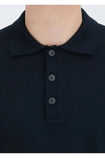 Ramsey Πλεκτό πουλόβερ μαύρο πόλο με μασίφ πλεκτό