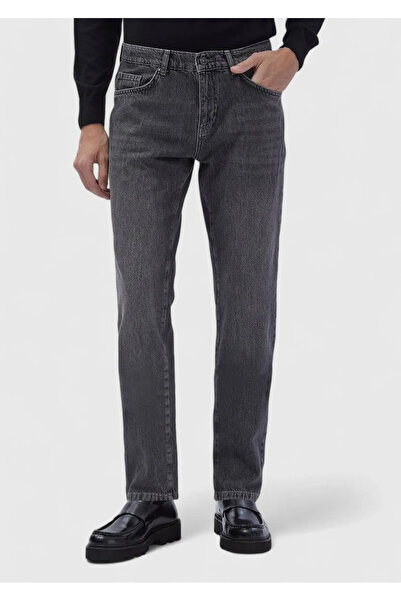 Ramsey Dark Gray Straight Regular Fit Denim 100% Cotton Trousers