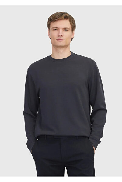 Ramsey Anthracite Crew Neck Plain Sweatshirt
