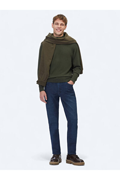 Kip Πλεκτό πουλόβερ από μαλλί ζακάρ με μισό ζιβάγκο χακί