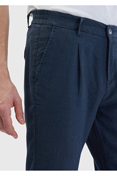 Ramsey Anthracite Plain Woven Jogging Fit Casual 100% Linen Trousers