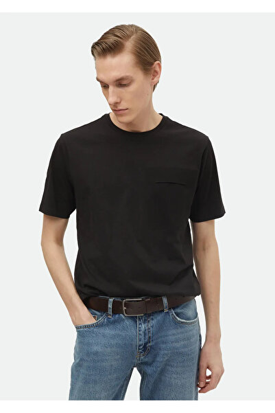 Ramsey Μαύρο T-Shirt με λαιμόκοψη 100% βαμβάκι