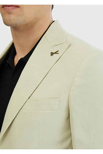 Ramsey Beige Plain Zeroweight Slim Fit 100% Linen Suit