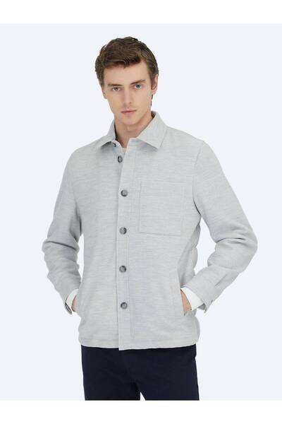 Kip Gray Regular Fit Wool Blend Micro Gel Fiber Sports Jacket