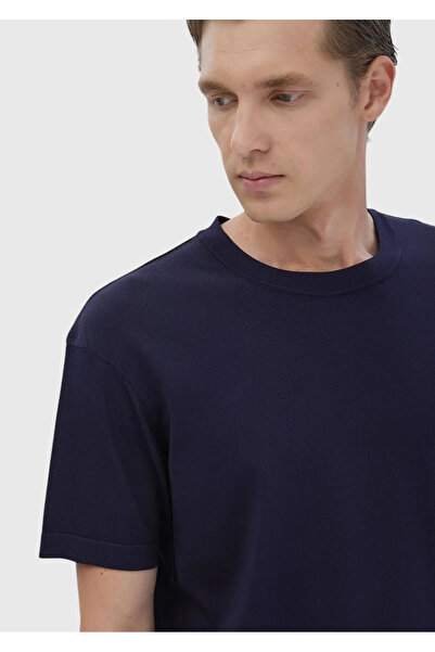 Ramsey Ναυτικό μπλε πλεκτό πουλόβερ με απλό λαιμό πληρώματος