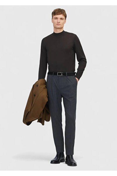 Ramsey Antrasit Düz Dokuma Modern Fit Casual Pantolon