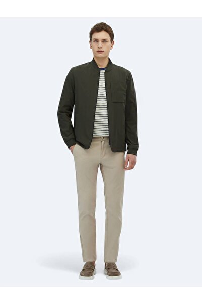 Kip Khaki Regular Fit Micro Gel Fiber Sports Jacket