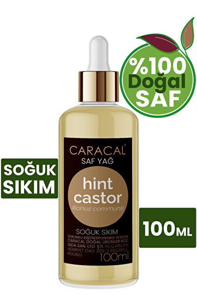 caracal 100ml Saf Hint Yağı Castor Yağı Soğuk Sıkım Kastor Yağı Ricinus Communis Doğal Katkısız Hekzansız
