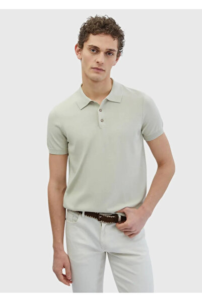 Ramsey Бежевий поло з прямим коміром, трикотаж