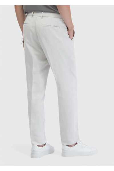 Ramsey Παντελόνι από λινό μείγμα με ίσια ύφανση Sand Jogging Fit Casual