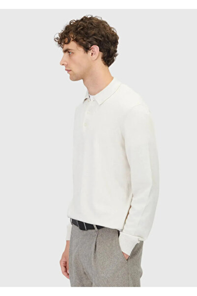 Ramsey Πουλόβερ από μαλλί με λαιμόκοψη πόλο σε απλό πλεκτό σχέδιο