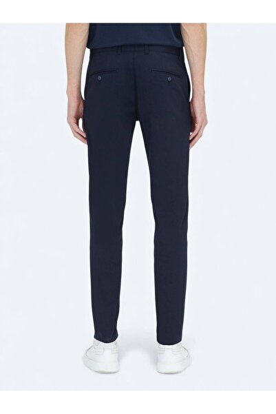 Kip Παντελόνι από βαμβακερό μείγμα καθημερινής εφαρμογής με υφή Navy Blue