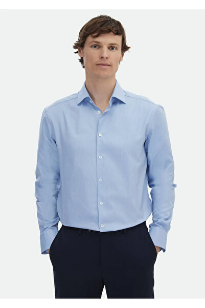 Ramsey Синя мікротканина класичного крою, 100% бавовна