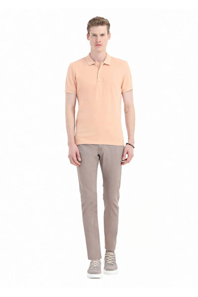 Ramsey Πορτοκαλί εμπριμέ μπλουζάκι πόλο 100% βαμβακερό