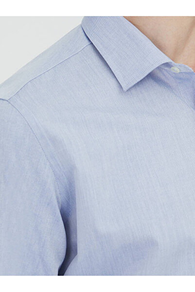 Kip Πουκάμισο από κλασικό βαμβακερό μείγμα με κλασική εφαρμογή σε ανοιχτό μπλε ναυτικό χρώμα
