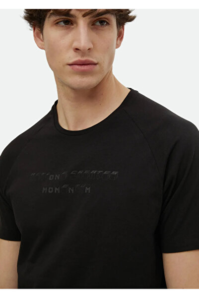Ramsey Crew Neck Black Printed 100% Cotton T-Shirt
