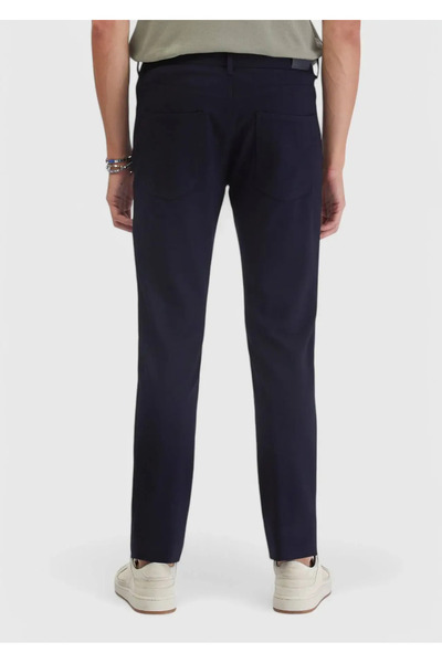 Ramsey Темно-сині прямі трикотажні брюки вільного крою