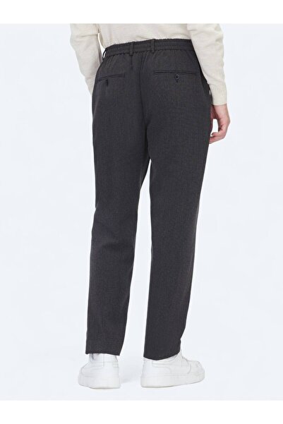 Kip Μαύρο ριγέ υφαντό παντελόνι Jogging Fit Casual