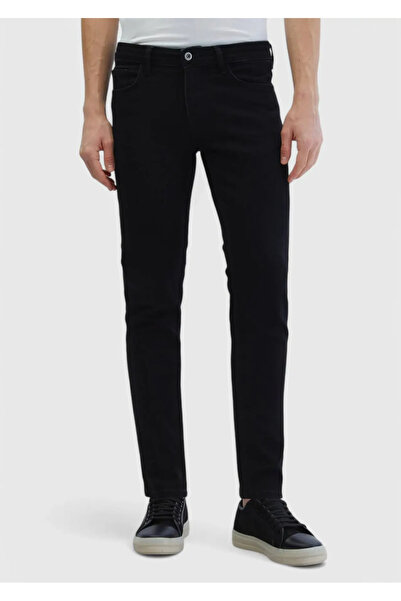 Ramsey Μαύρο ίσιο παντελόνι με λεπτή εφαρμογή τζιν βαμβακερό μείγμα