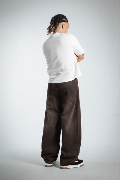 GRJ denim Bronze Drift Brown Wide Leg Super Baggy Men's Jean Trousers