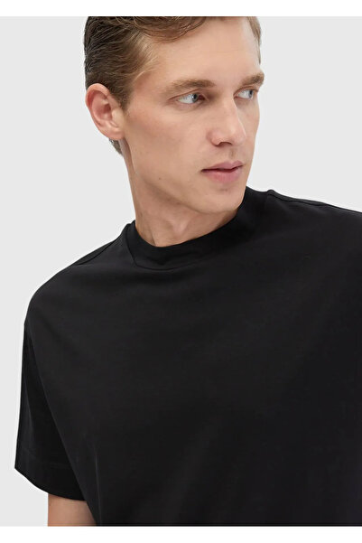 Ramsey Μαύρο μπλουζάκι με λαιμόκοψη 100% βαμβάκι