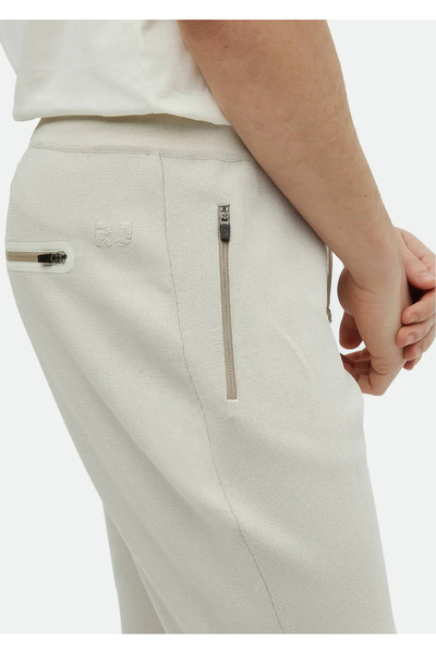 Ramsey Beige Regular Fit Plain Knitted Sports Bermuda