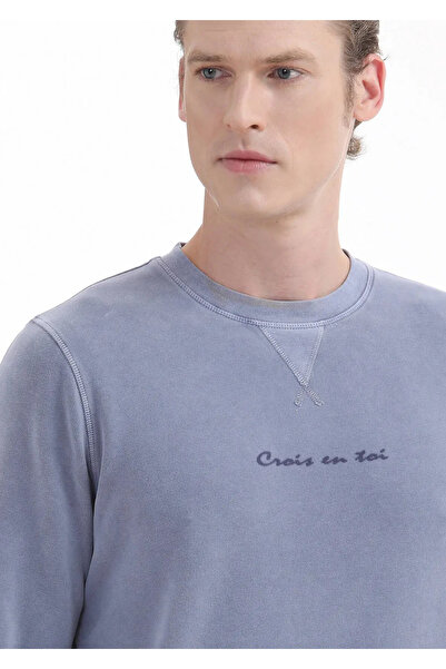 Ramsey Lilac Printed Crew Neck Sweatshirt