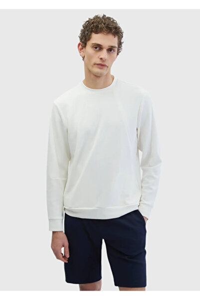 Ramsey Ecru Crew Neck Plain Sweatshirt