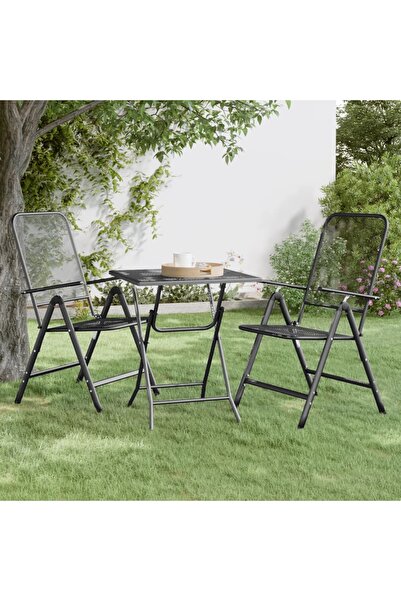 vidaxl طاولة حديقة 60x60x72 سم شبكة معدنية ممتدة لون أنثراسيت