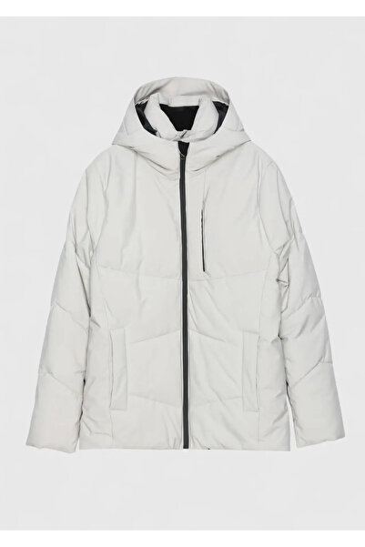 Ramsey Beige Regular Fit Hooded Casual Woven Coat