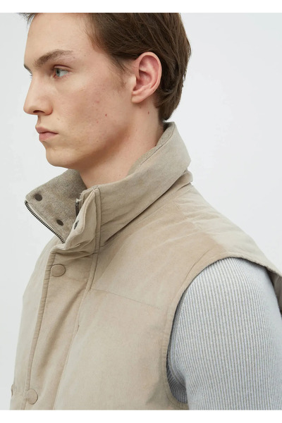 Ramsey Beige Cotton Blended Woven Sports Vest